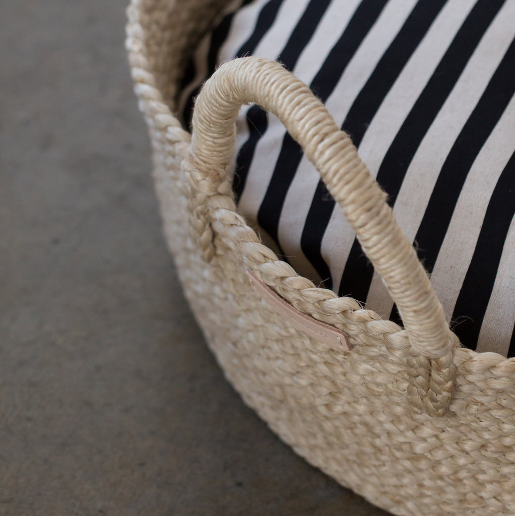 Basket Bed in Black & Tan Stripe