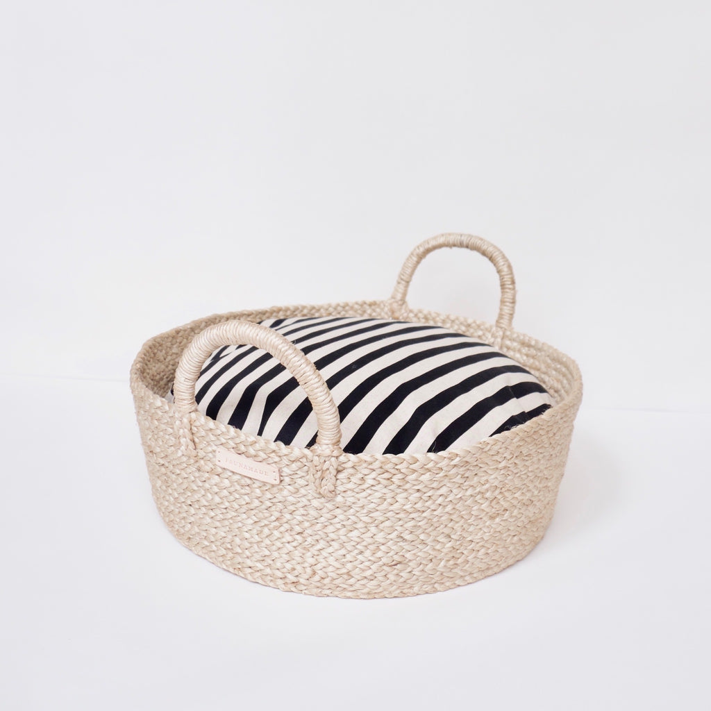 Basket Bed in Black & Tan Stripe
